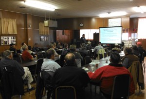 Al Vyhnalek, UNL Extension Educator teaching at the Landlord-tenant lease workshops