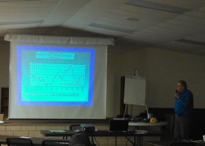 Rod DeBuhr from Upper Big Blue NRD speaks at the Hamilton Co. Ag Day in Aurora.